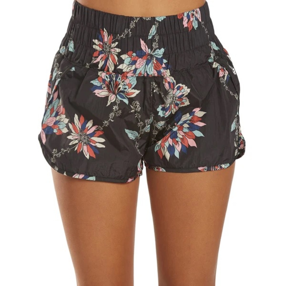 Free People The Way Home Shorts in Black Floral